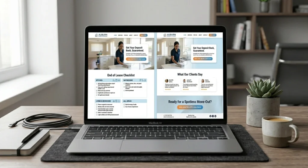End of Lease Cleaning Auburn results focused page The Moppsters
