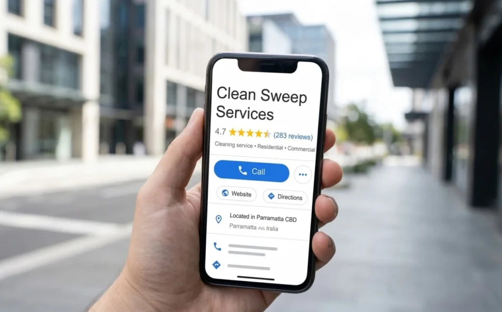 Deep cleaning Parramatta Google Business Profile optimisation The Moppsters