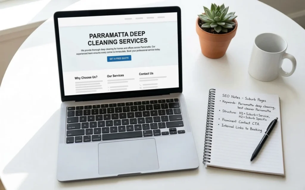 Deep cleaning Parramatta Google Business Profile optimisation The Moppsters