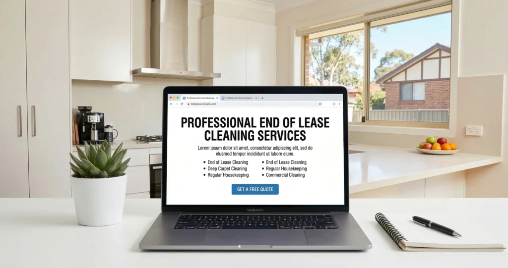 End of lease cleaning Blacktown website conversion tips for cleaning businesses The Moppsters