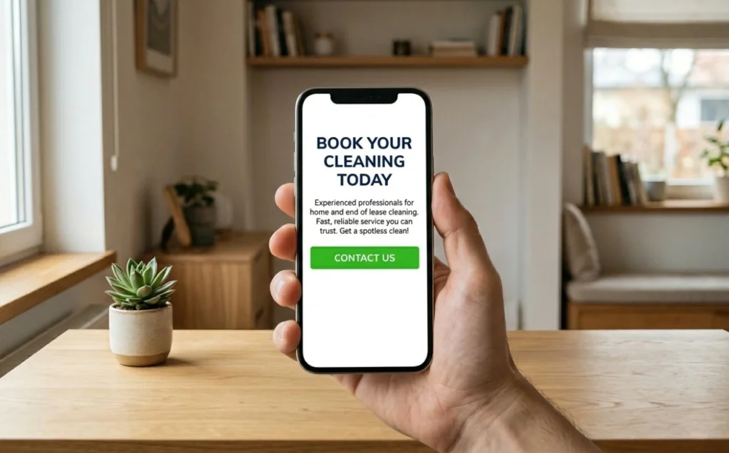 End of lease cleaning Penrith quote button placement above the fold The Moppsters