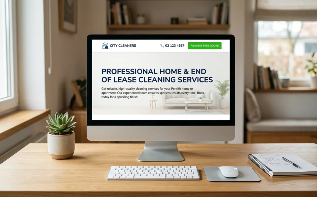 End of lease cleaning Penrith website conversion page structure The Moppsters