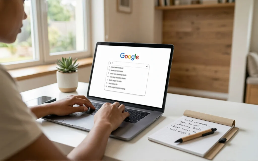 House cleaning Penrith keyword research using free Google tools The Moppsters