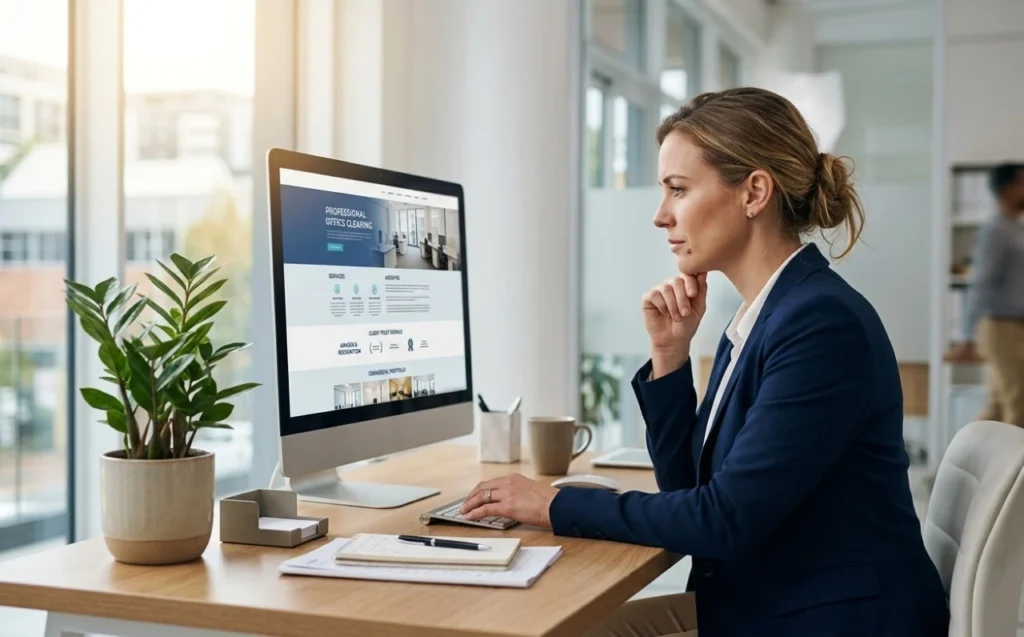 Office cleaning Blacktown commercial client trust signals website The Moppsters