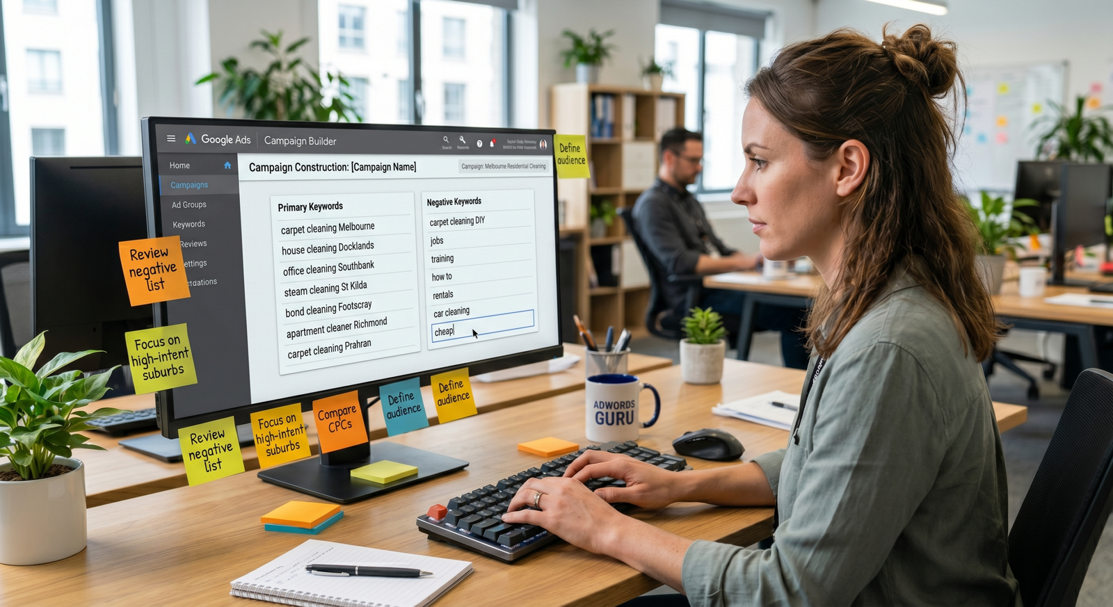 Building and launching a new Google Ads campaign for cleaning business