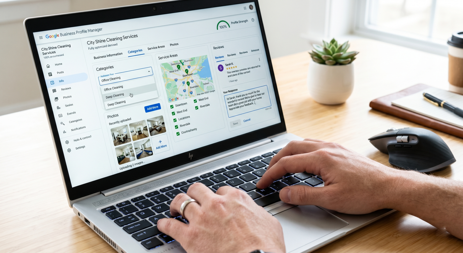 Google Business Profile optimisation for cleaning company